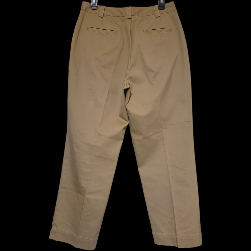 L.L. Bean Womens Chino Pants 10 Petite Straight Leg 100% Cotton Tan Brown 31W - Picture 3 of 5